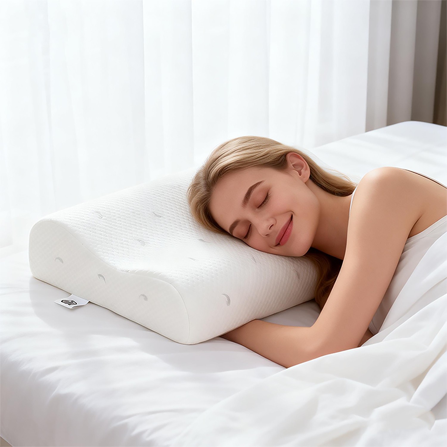 King Size Memory Foam Pillow for Neck Pain Relief, Cervical Support Contour