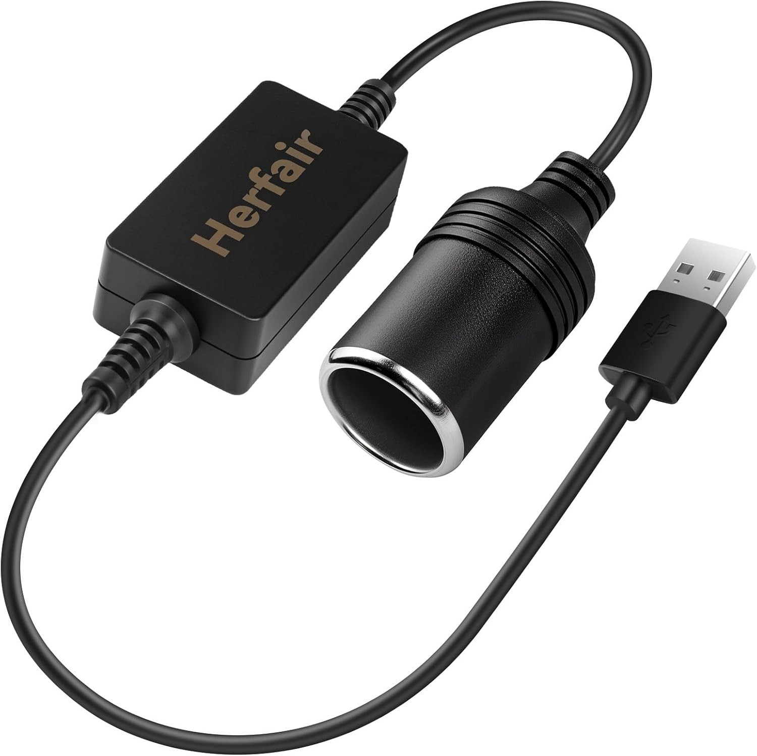 Durable USB A to 12V Lighter Socket Adapter - Fast Charging for Car Electronics
