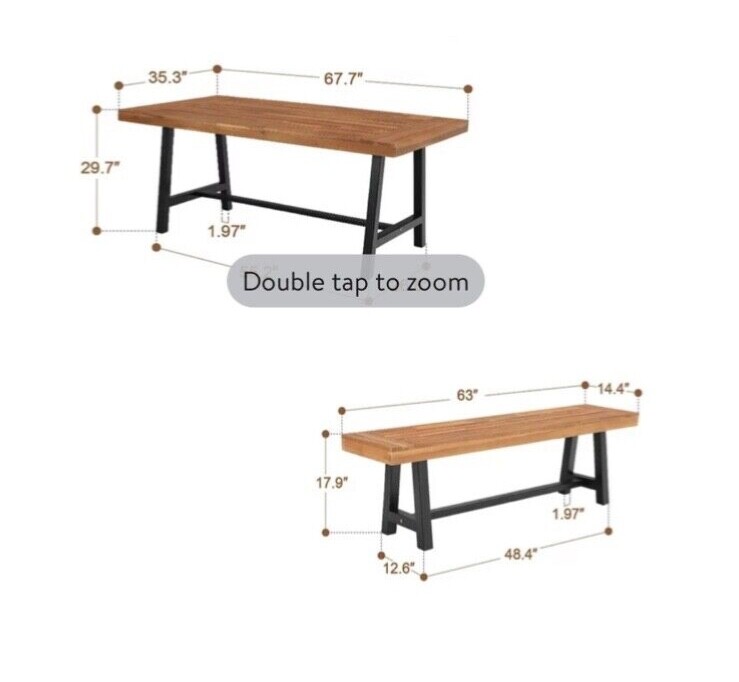 6 piece set, outdoor indoor furniture set, bench, home furniture 