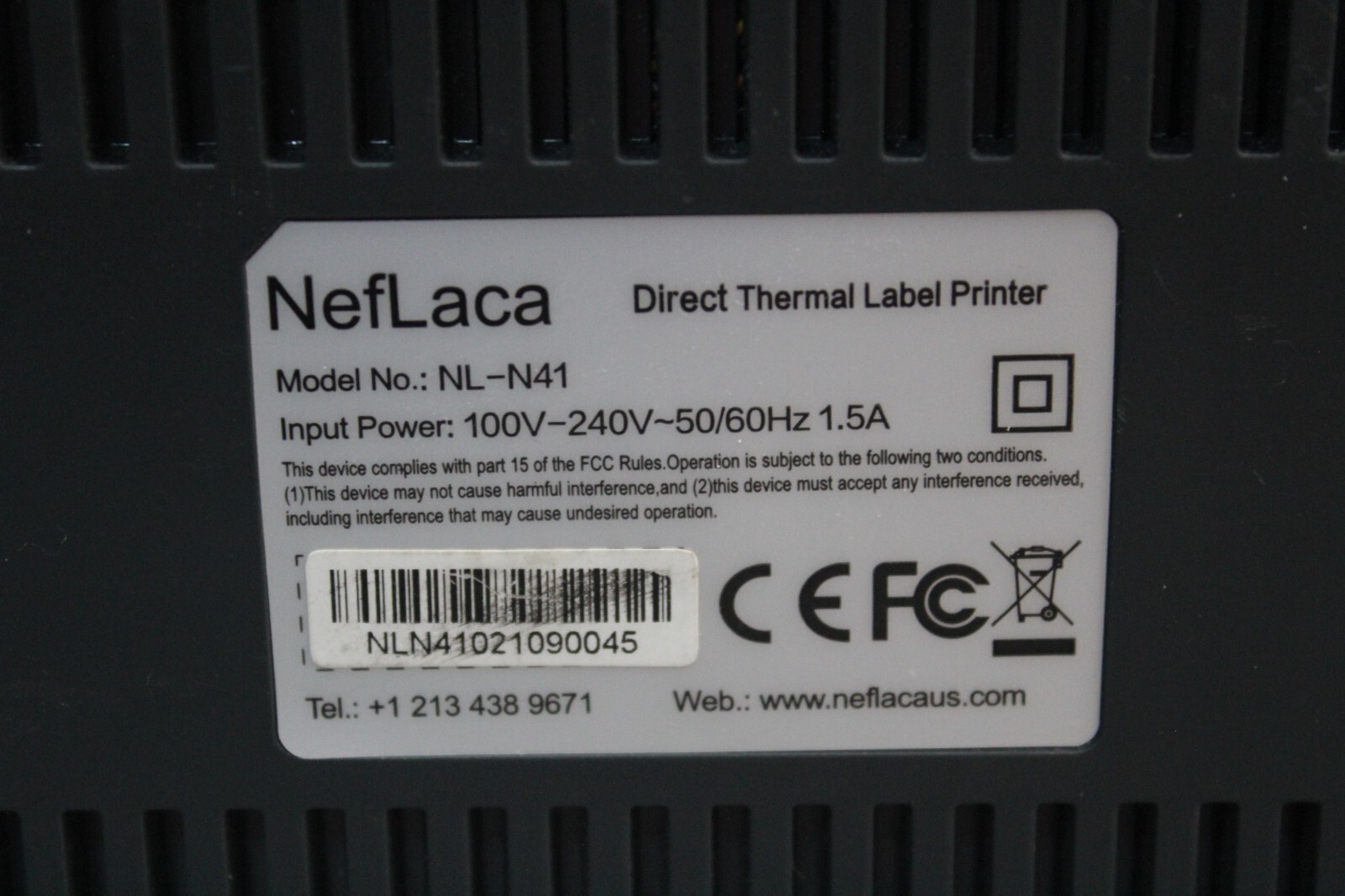 NefLaca Thermal Mail Label Printer NL-N41 *UNTESTED AS IS*