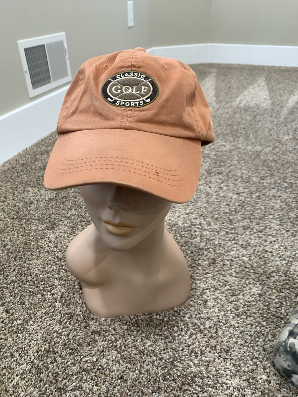 Signatures Classic Golf Hat, Soft Orange Color. 1 Size, Needs Spot Clean