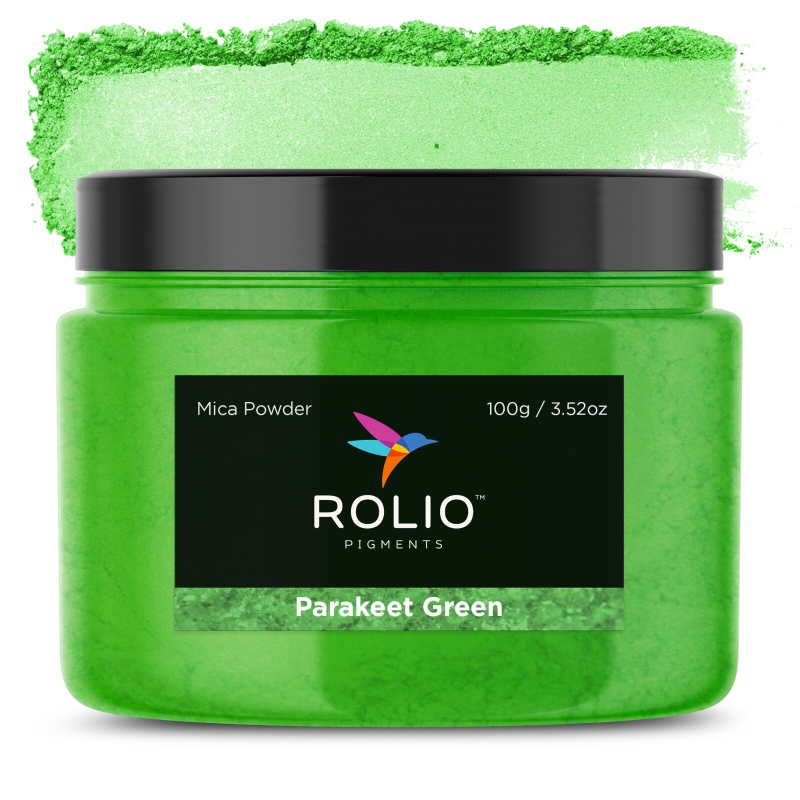 ROLIO Mica Powder Parakeet Green 100g - For Epoxy Resin, Candle, Cosmetic Making