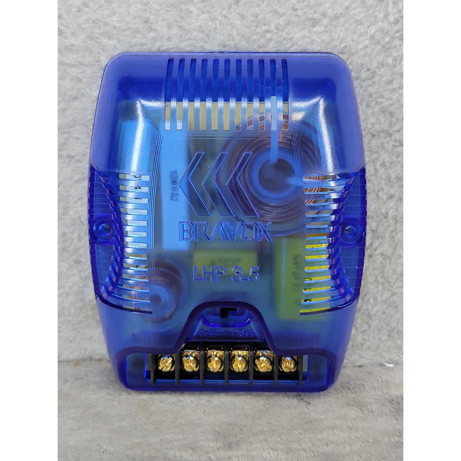 Bravox LHP 3.5 Passive Crossover Blue Translucent Car Audio Component 0dB -3dB