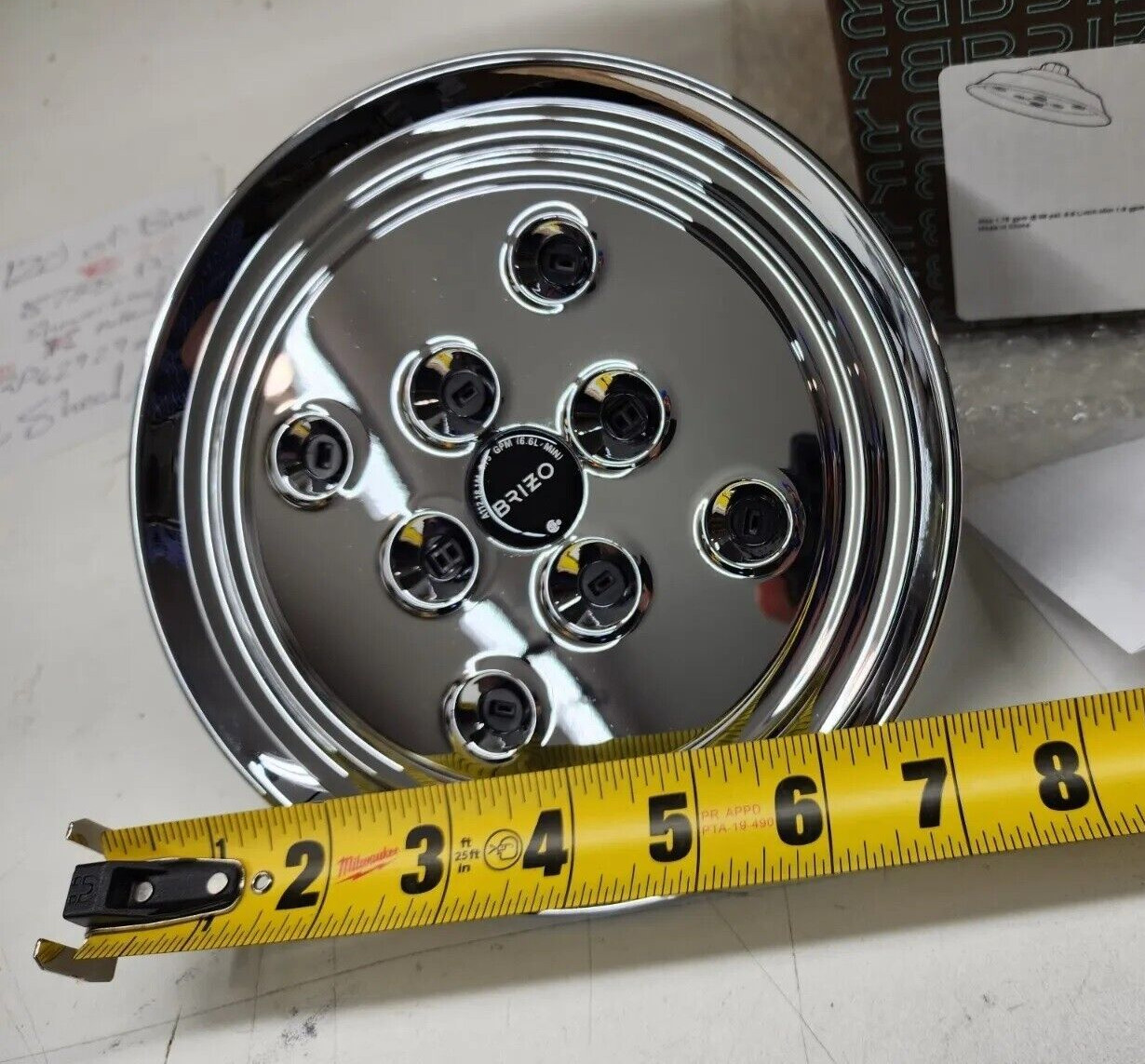 7" Round Single Function Polished Chrome Showerhead Raincan 1.75 gpm 1/2" NPSM F