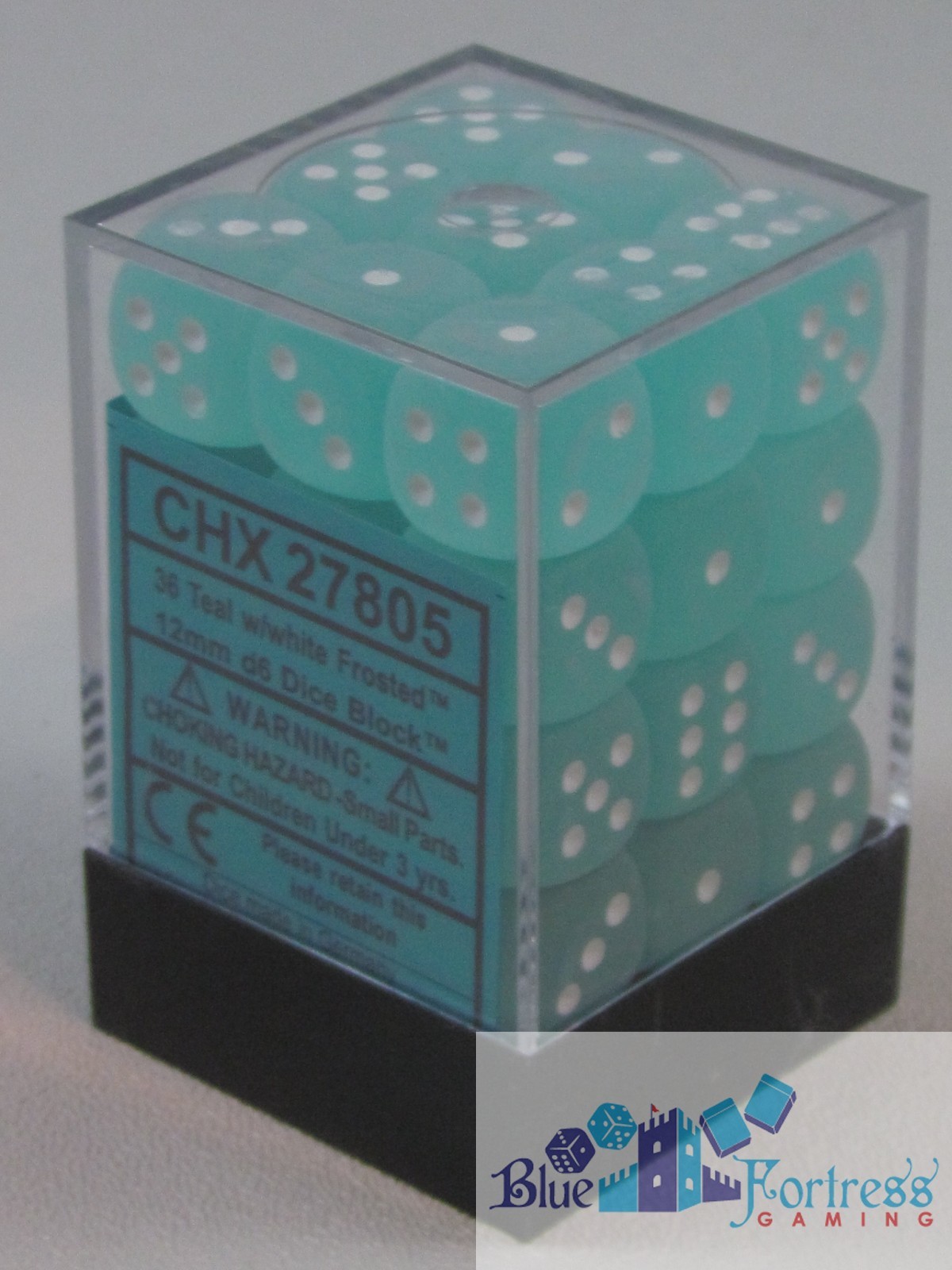 CHESSEX FROSTED 12mm SET OF 36 D6 TEAL WITH WHITE DICE MTG POKEMON