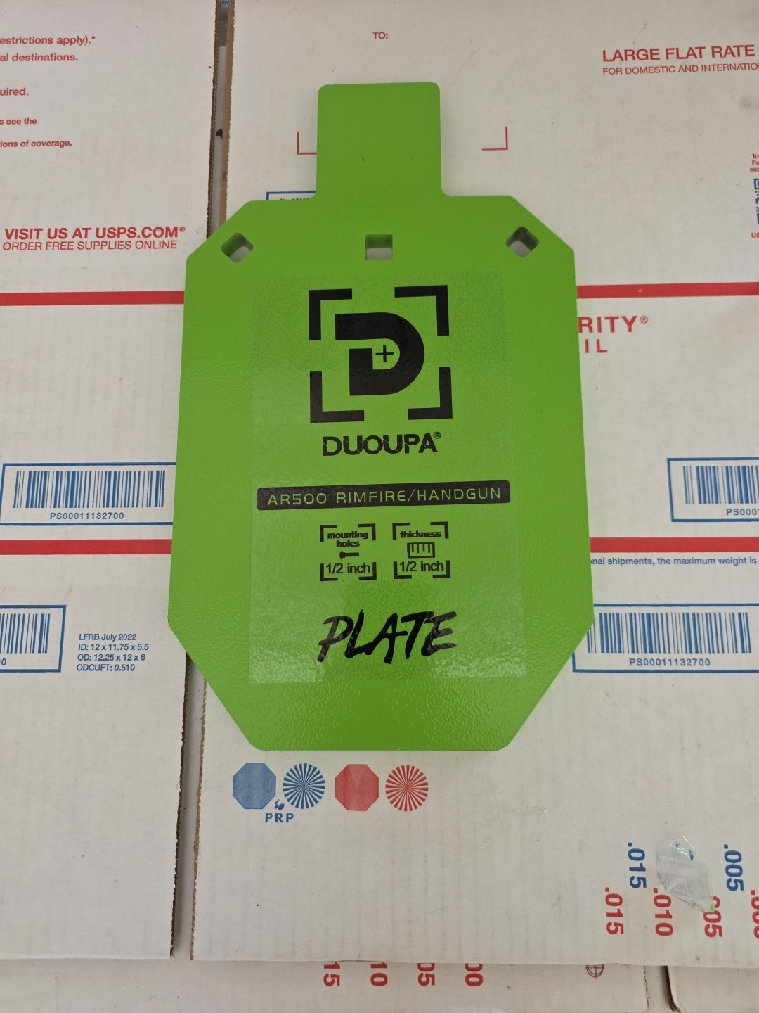 Duoupa AR500 1/2" Rimfire/Handgun Steel Target with Thick, Green
