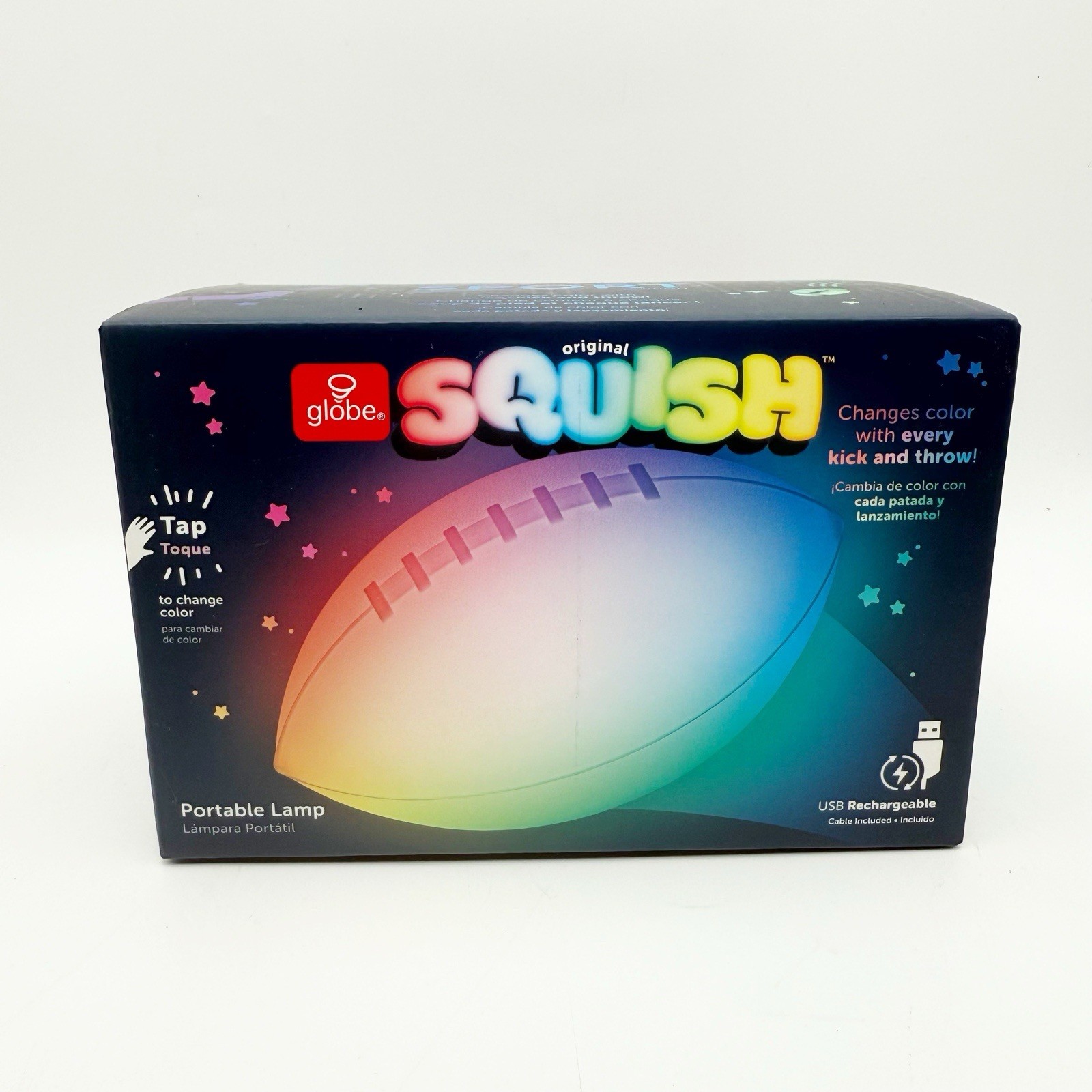 Globe - Nightlight, Squish,Tap Or Throw LED Color Changing Rechargeable Football