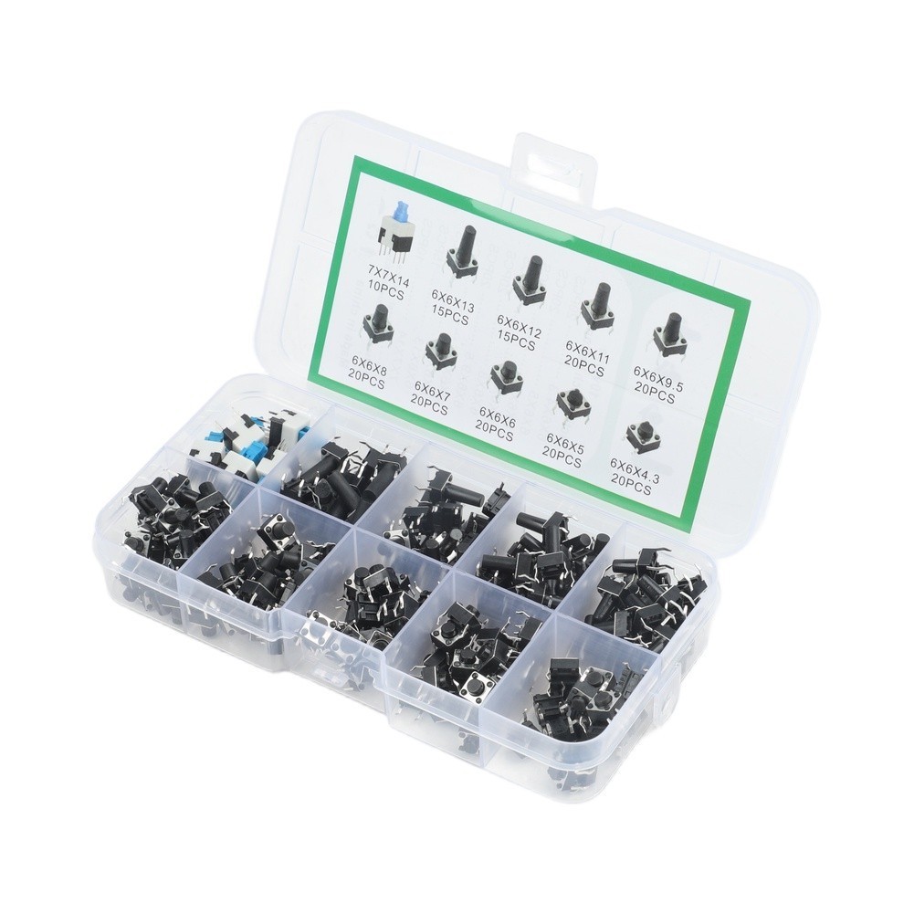 Push Button Tactile Switch Kit 180 Pieces Boxed for Electronic Device Repairs