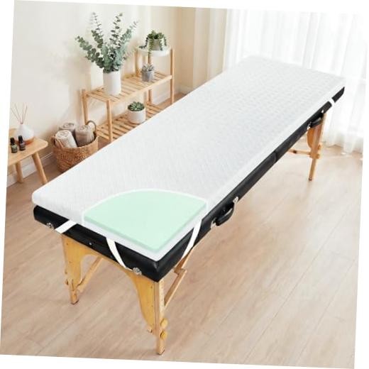 Memory Foam Lash Bed Topper for Massage Table, Beauty Salon 73" x24"x2" White