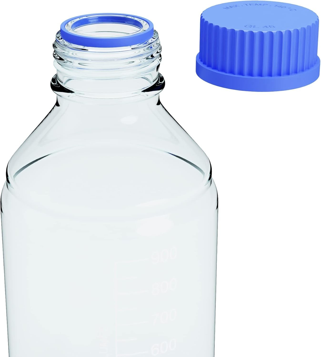 1000ml Storage Glass Bottles – 2pcs Round Media Storage Bottle – Borosilicate...