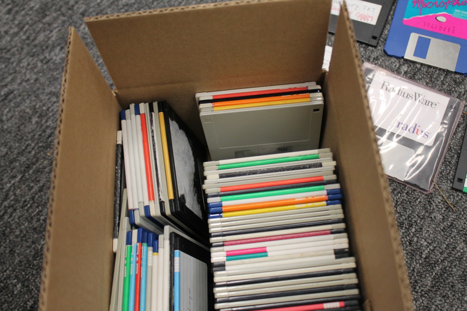 Lot of 79 3.5 Inch Floppy Disk Some Blank With Mac PC Computer Software Black
