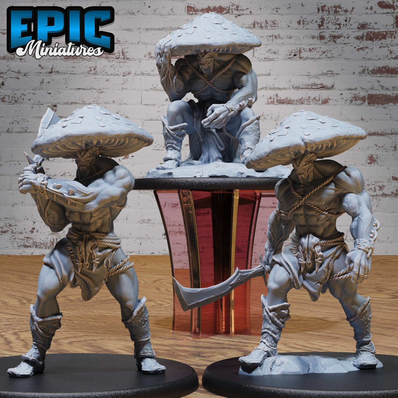 Myconid Barbarian D&D Dungeons and Dragons Miniatures - Epic Miniatures 28mm