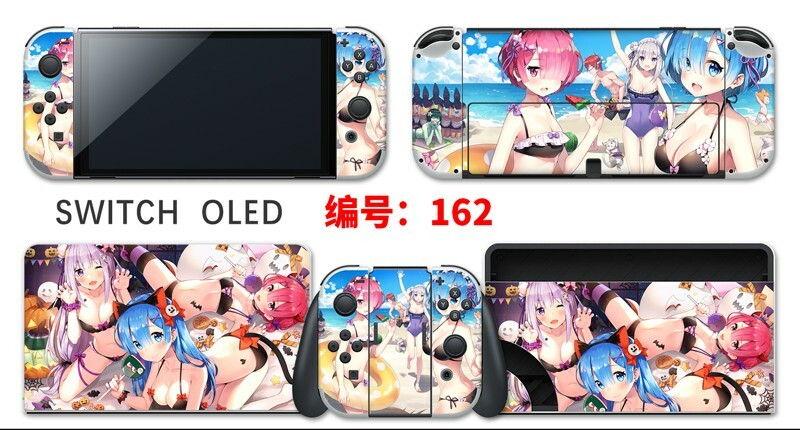Vinyl Decal Skin Sticker Protector for Nintendo Switch OLED Anime Girl #162