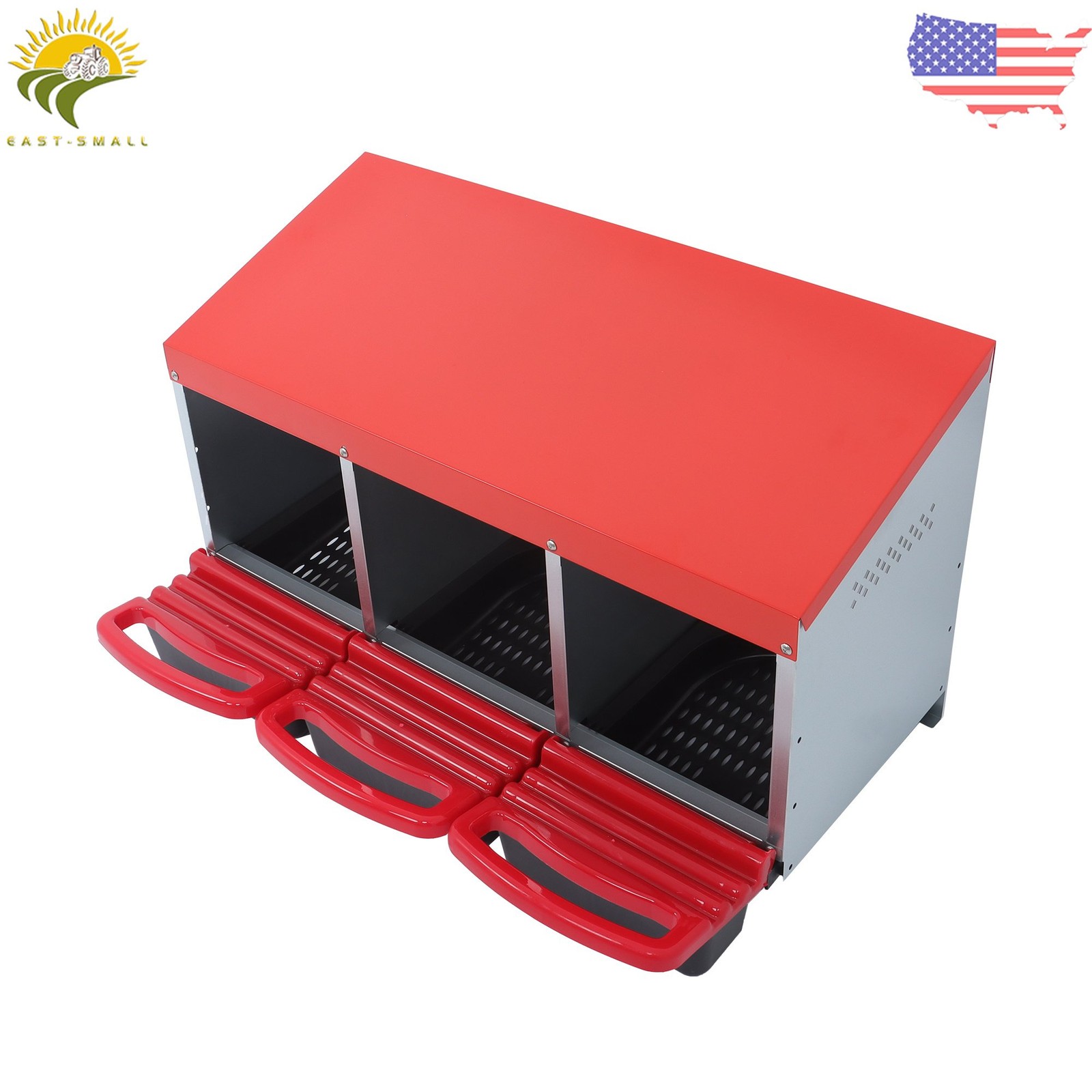 Metal 3 Hole Chicken Nesting Boxes Laying Eggs Chicken Coop Hen Nest Box