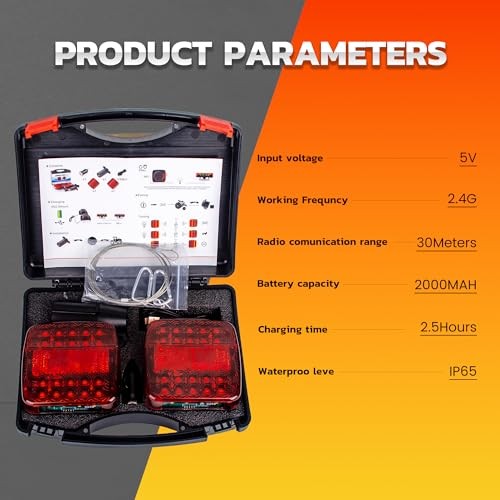 Wireless Trailer Lights Magnetic, New Rechargeable Wireless Trailer Tow Lights