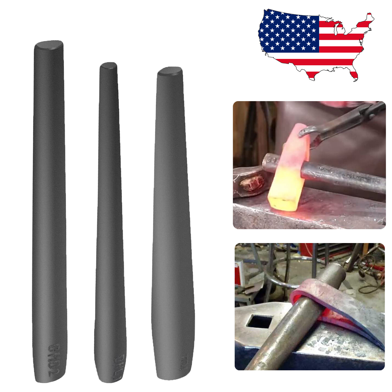Blacksmith Knifemakers Tomahawk, Large Hammer & Mouse ax Drift Tool Set (3Pcs)