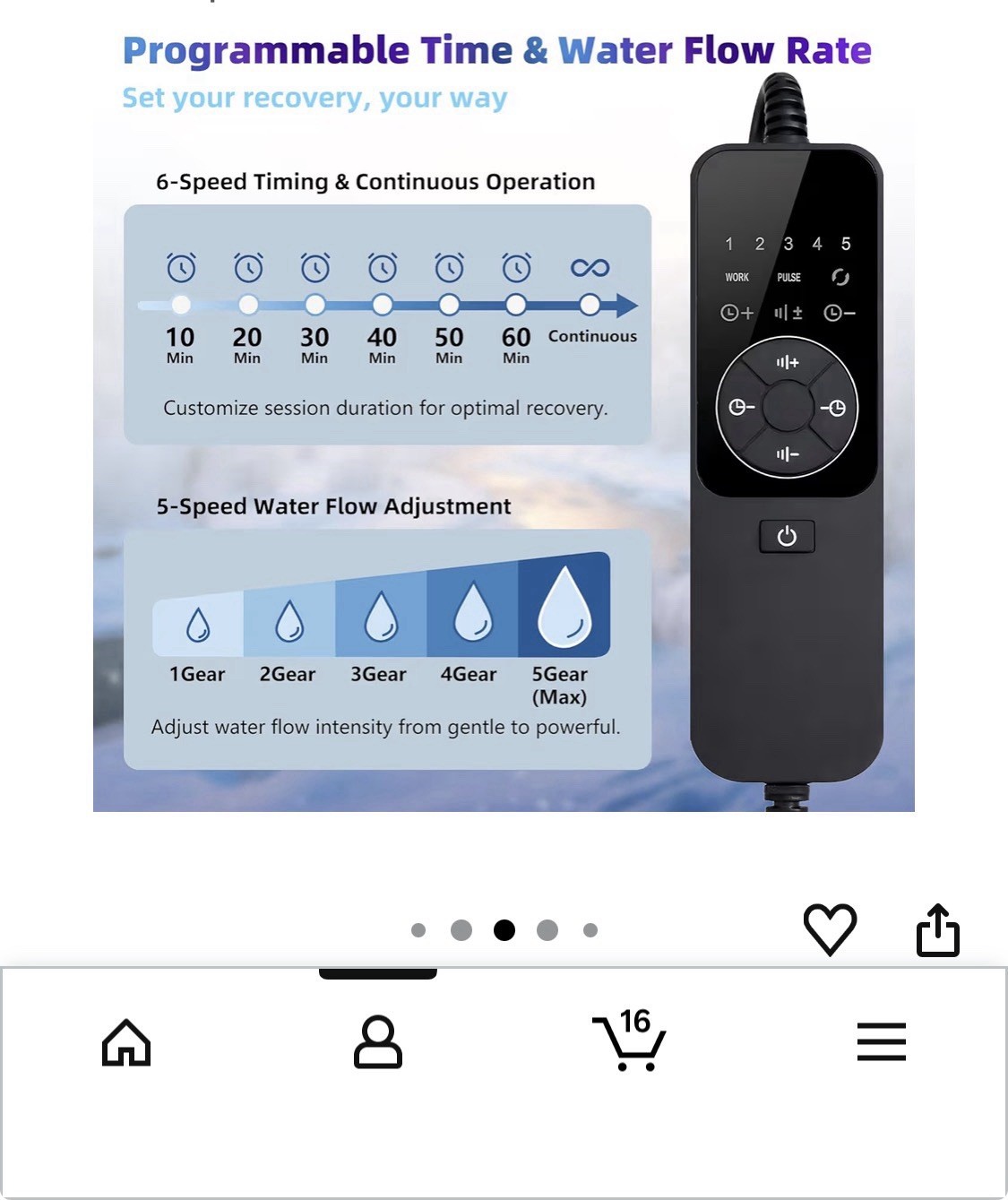 Cold Therapy System with Circulating Cooling Pad, Ultra-Quiet, Leak-Proof, Gray