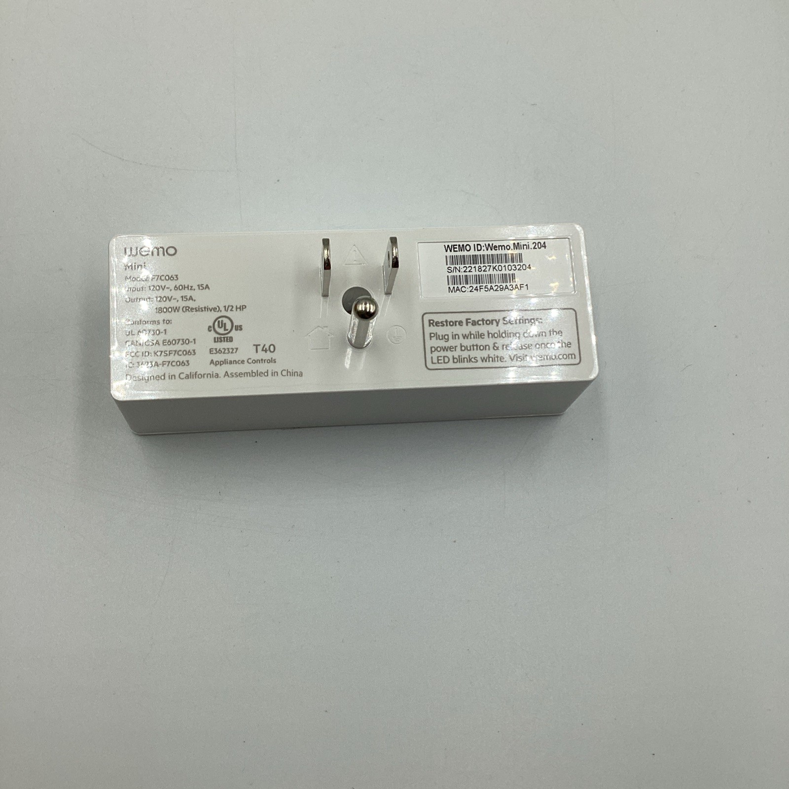 WeMo F7C063 WiFi Smart Plug with Alexa, Google Assistant, & Nest Systems