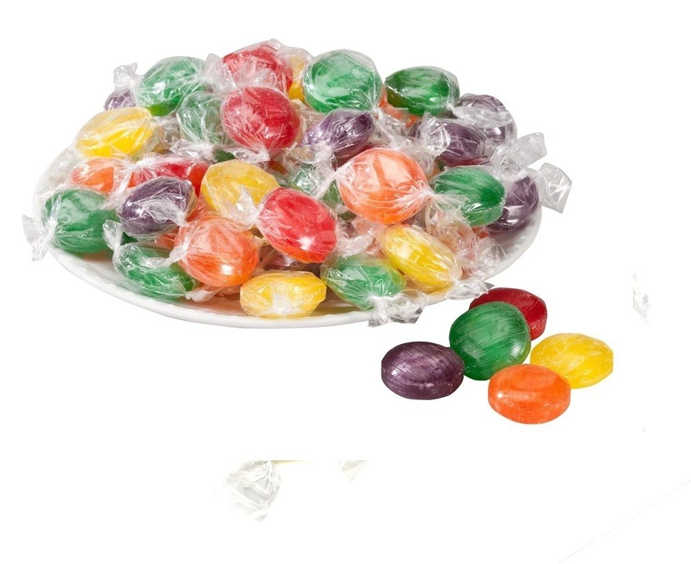 Assorted Fruit Flavored Buttons Discs Bulk Old Time Hard Candy (2 Pounds)