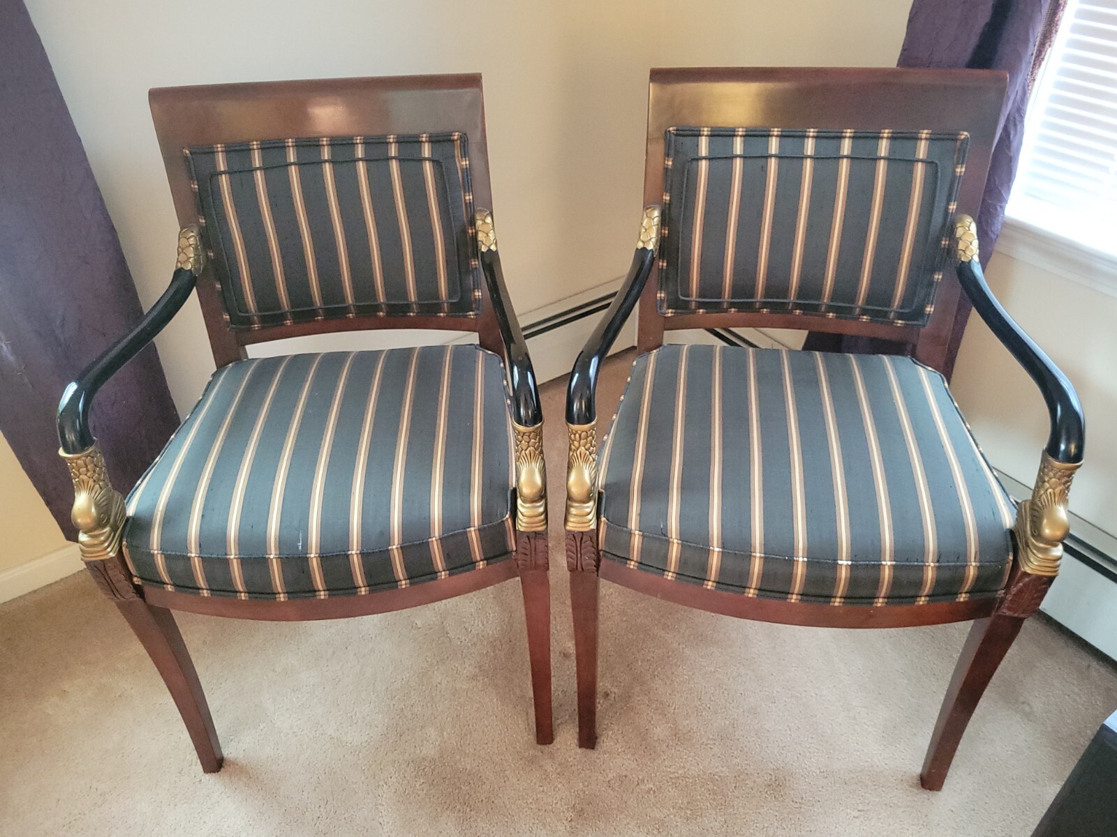 Ethan Allen Fish Dolphin Neoclassical Period Koi Louis XV Chair