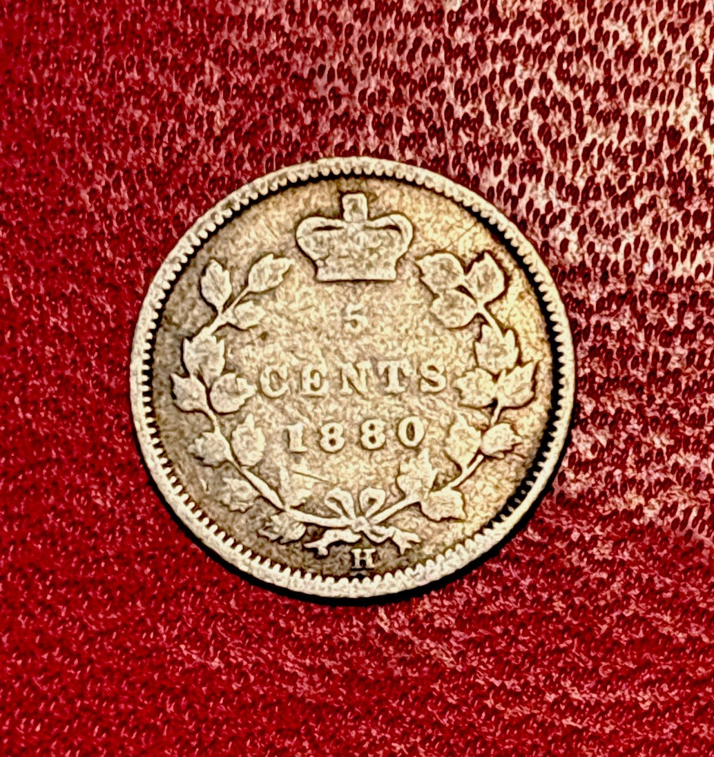 1880-H Canada Silver 5 Cent Coin! ENN Coins