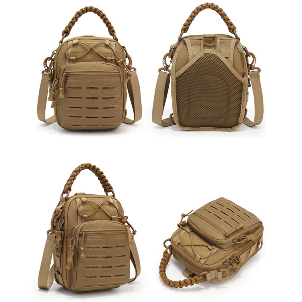 Tactical Compact Concealed Carry Sling Bag Cut Molle Pistol Holster EDC Single