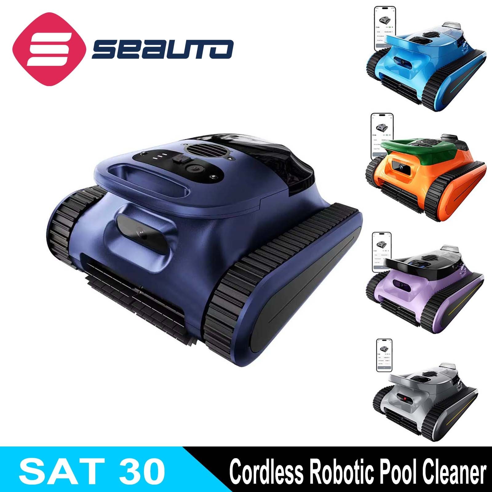 Seauto SAT30 Cordless Robotic Pool Cleaner 3 Modes Robot For Up to 2150 Sq. Ft