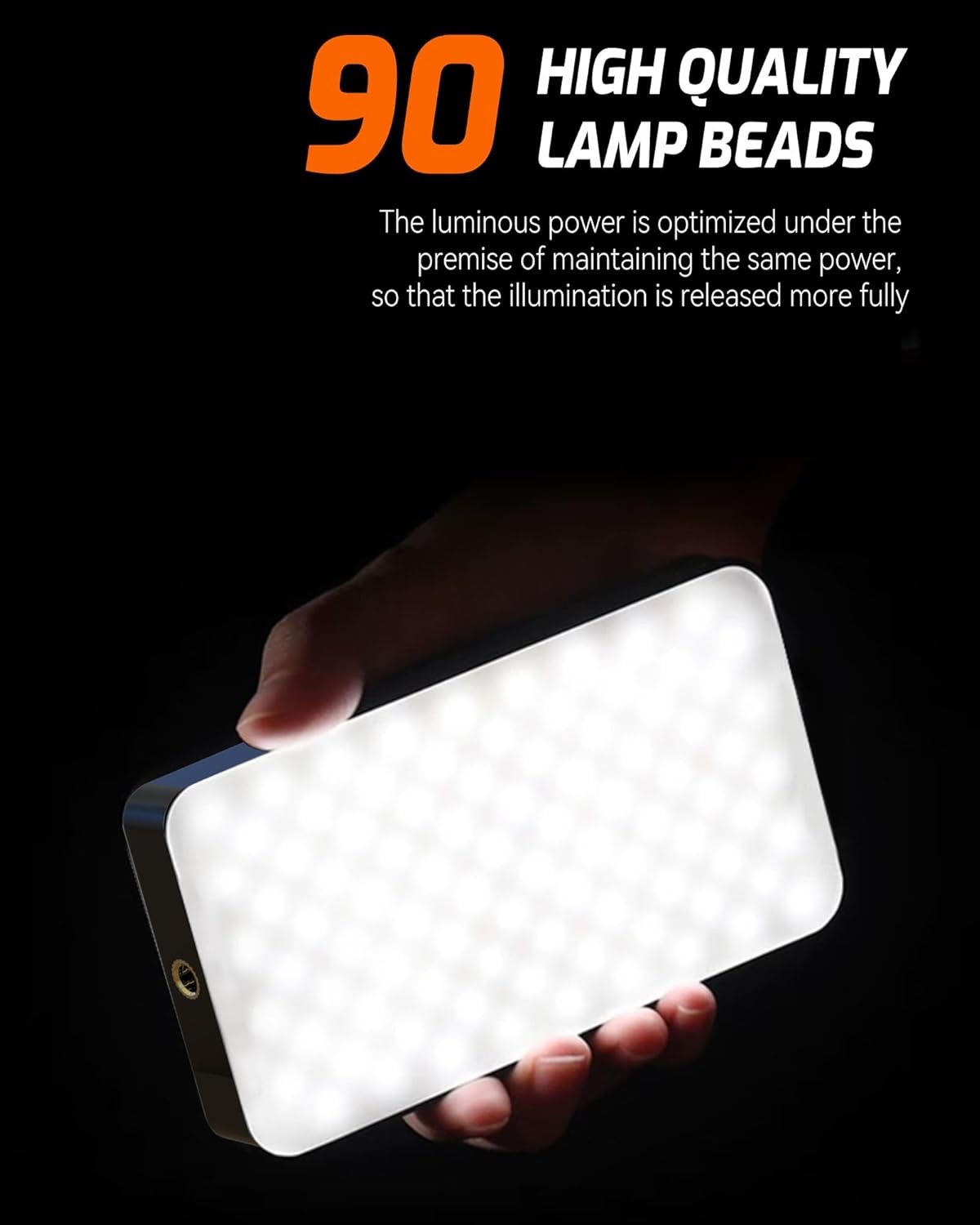 Portable Selfie Light for iPhone 90 LED Rechargeable Fill Light