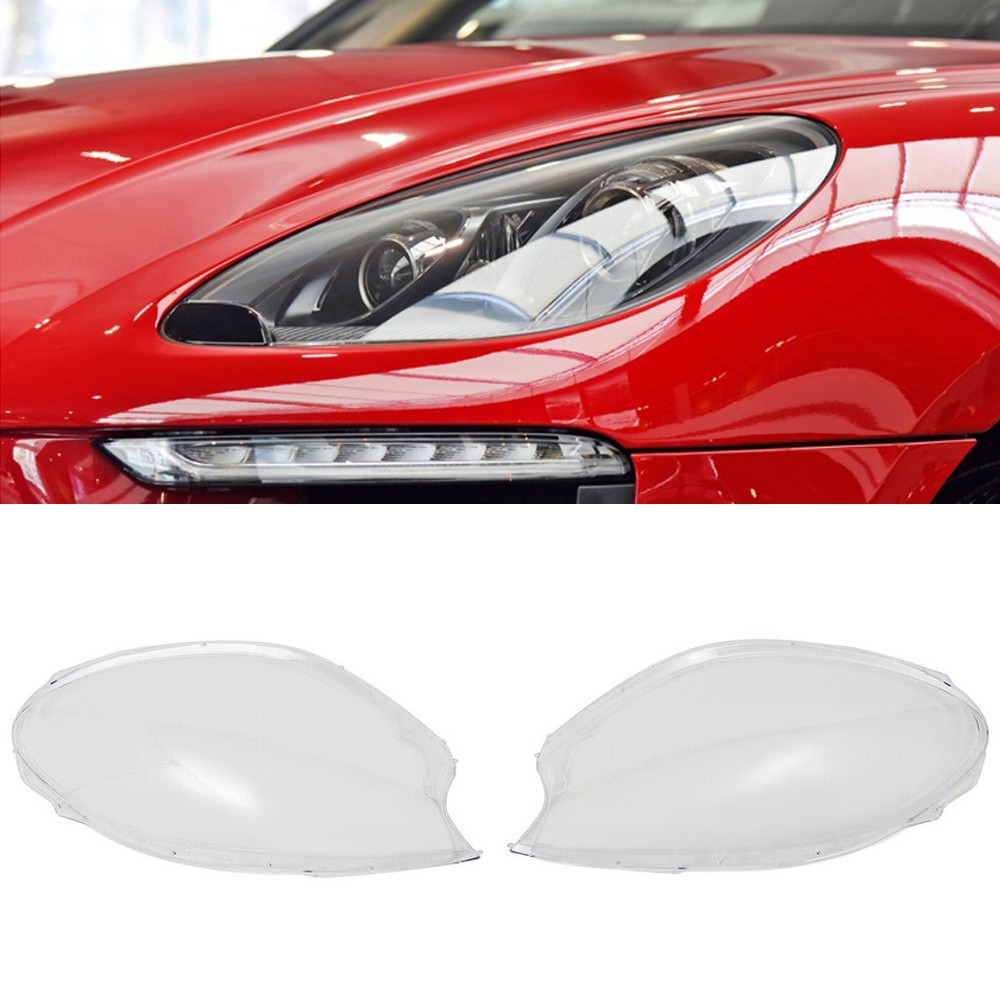 For 2015-2018 Porsche Macan Left & Right Headlight Shell Lamp Shade Lens Cover
