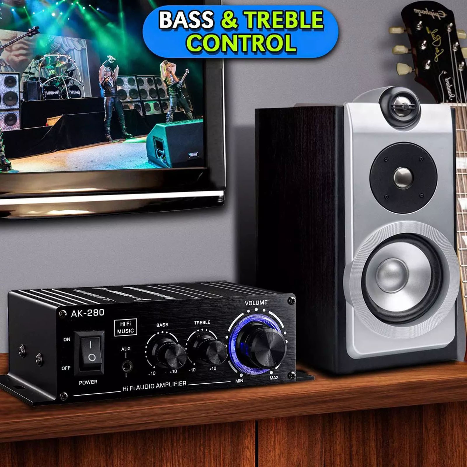 1 PC Protable 2.0 Channel AK280 Mini HIFI Stereo Audio Power Digital Amplifier