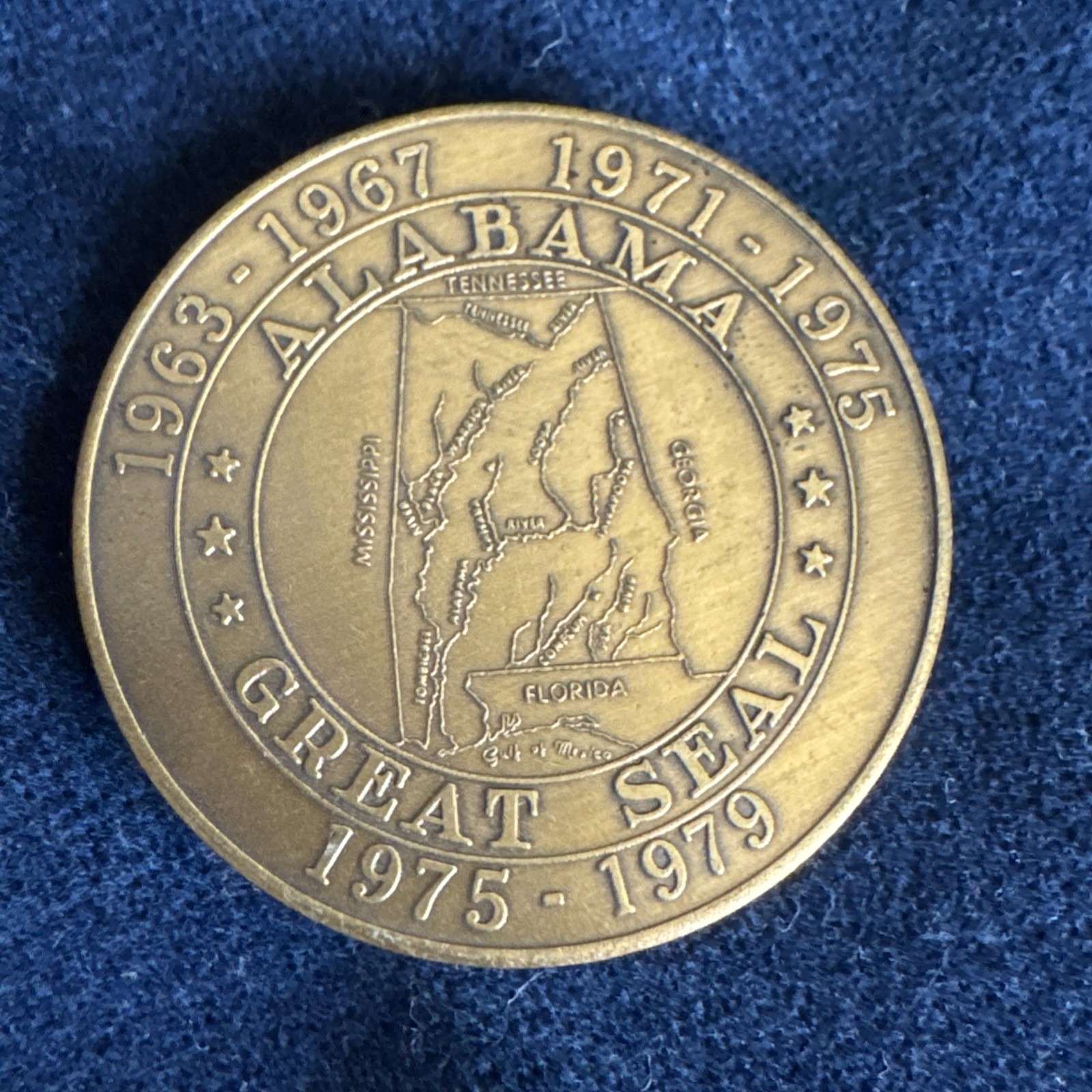 George Wallace Inauguration 1975 Brass Coin