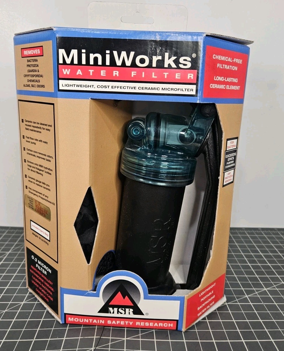 MSR Mini Works Lightweight Portable Backpacking Water Filter - Brand New