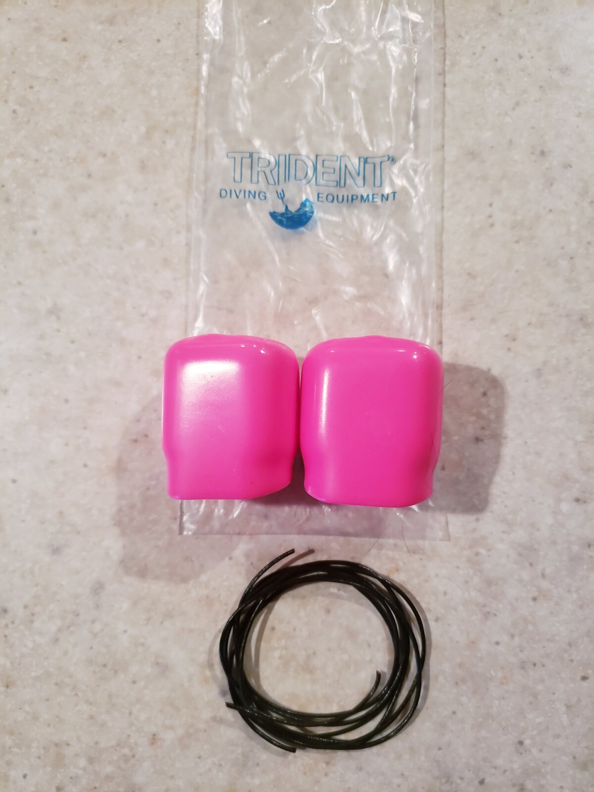 Trident Scuba Tank Value Protector Caps With Ties Set Of Two Pink New USA