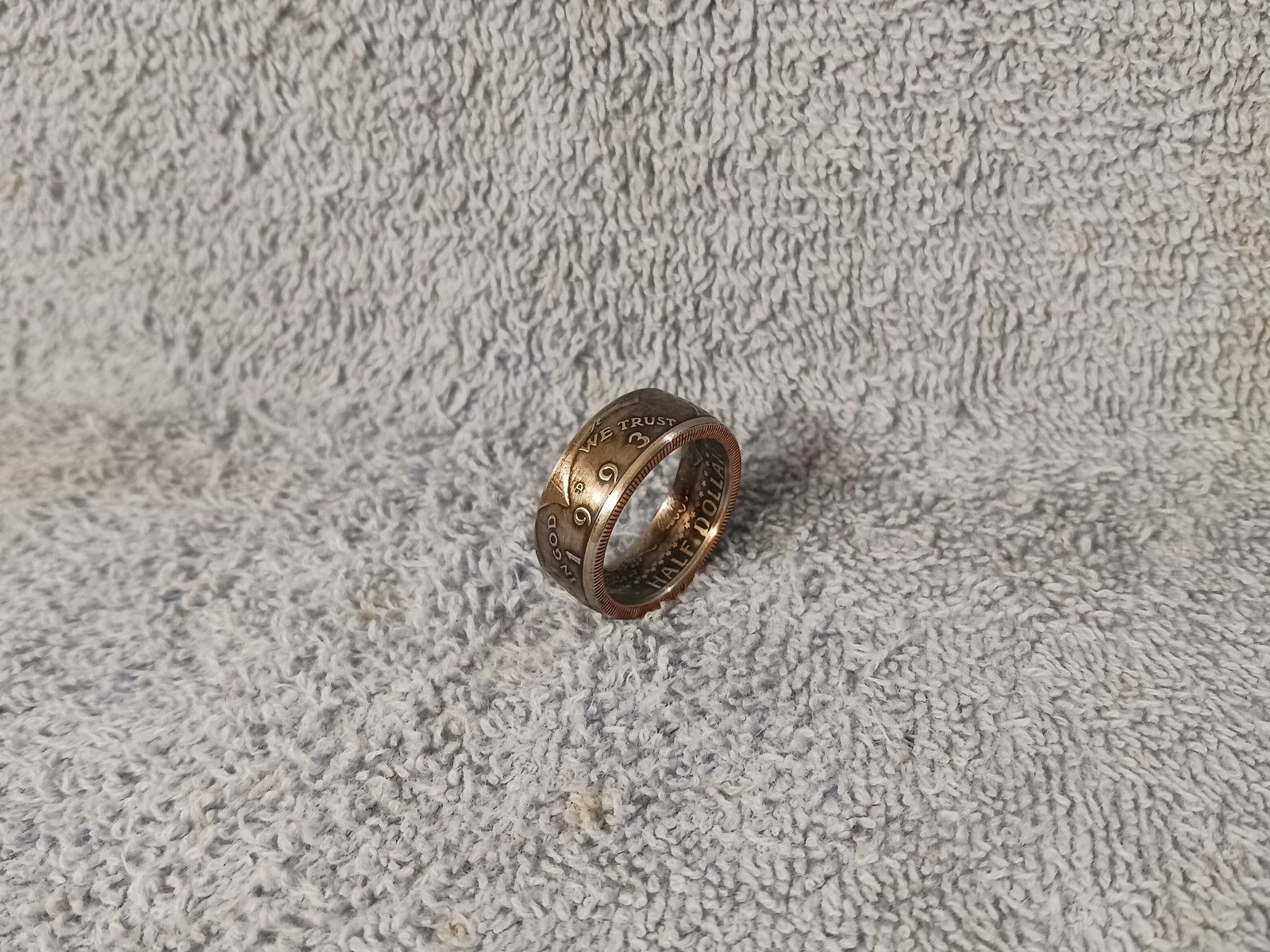 1993 Kennedy Half Dollars  size 11   coin ring  handmade mixed metals (A)