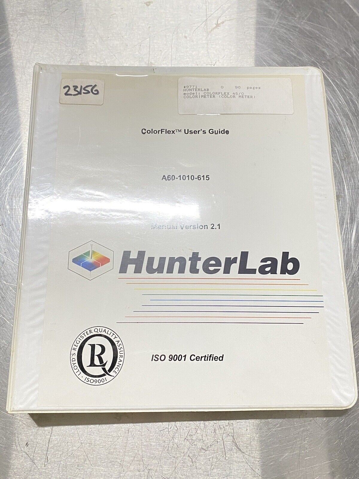 HunterLab ColorFlex Firmware Version 1.51 & Above - Users Manual / Instructions