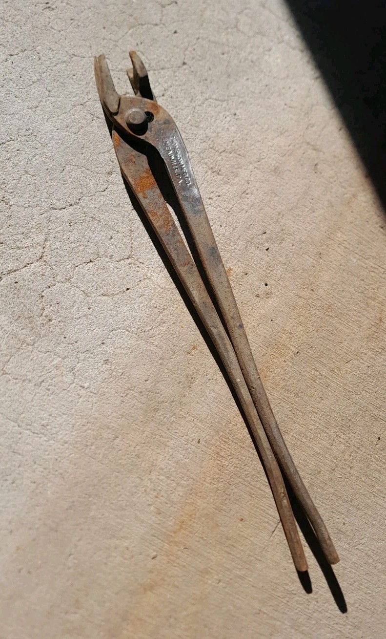 Vintage Thompson Mfg U Bolt Blacksmith Tongs 17 1/2" Meadville PA