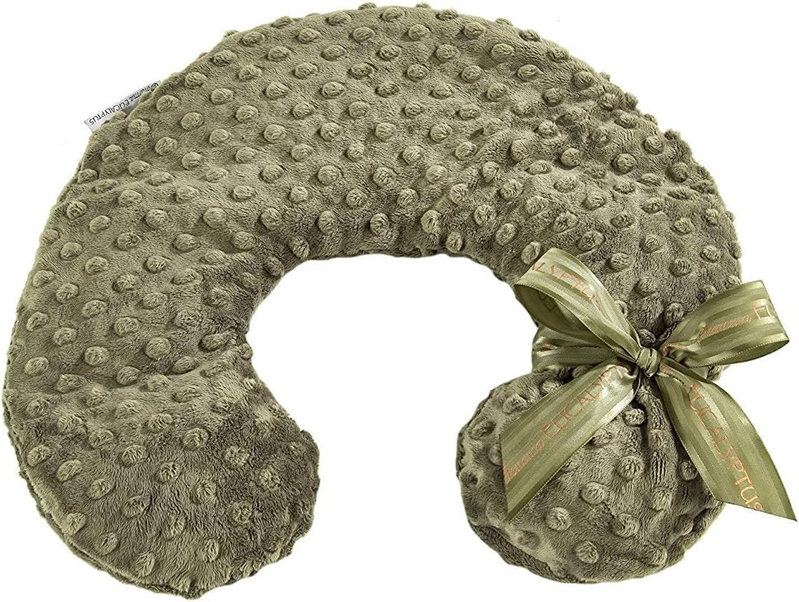 Luxury Eucalyptus/Lavender Neck Pillow, Green Dot | Heatable/Chillable, Microwav