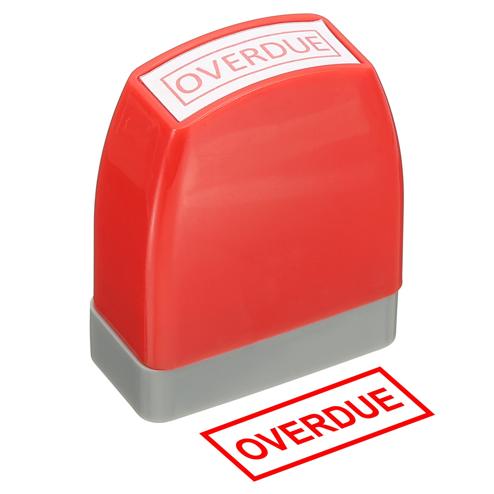 Overdue Time Notice Stamp, Office Stamp Pre Inked Stamp, Red