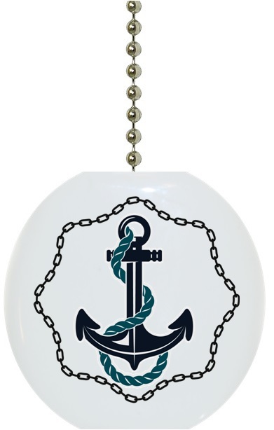 Anchor with Chain Border Solid CERAMIC Ceiling Fan Light Lamp Pull