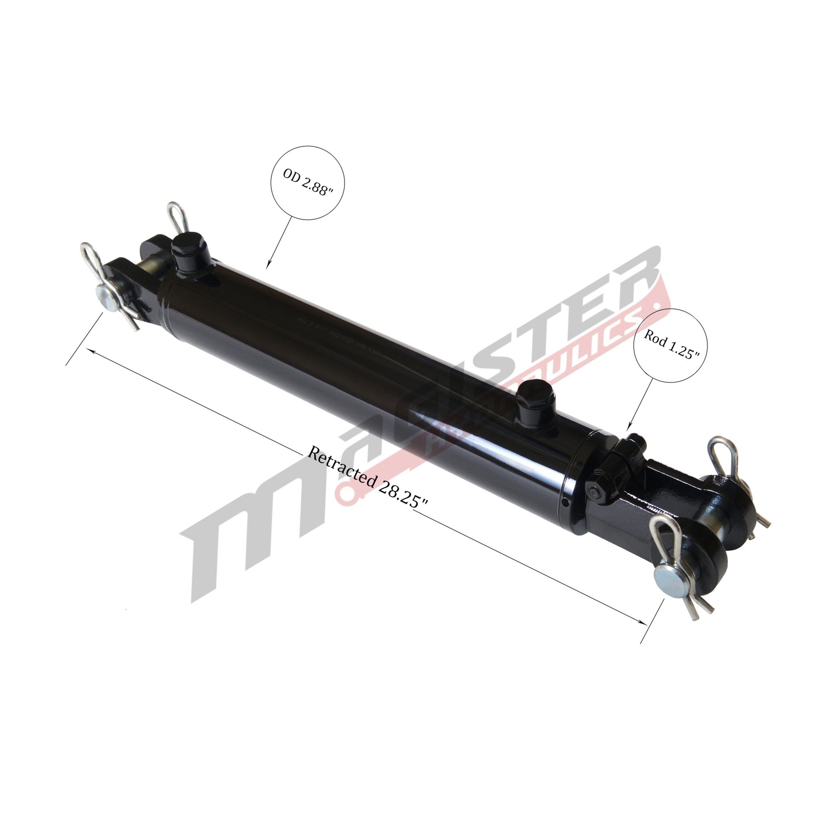 Hydraulic Cylinder Welded Double Acting 2.5" Bore 18" Stroke Clevis 2.5x18 NEW