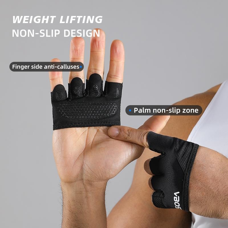 Vbosi Lightweight Four-finger Workout Gloves Non-slip Grip for Fitness Weightlif