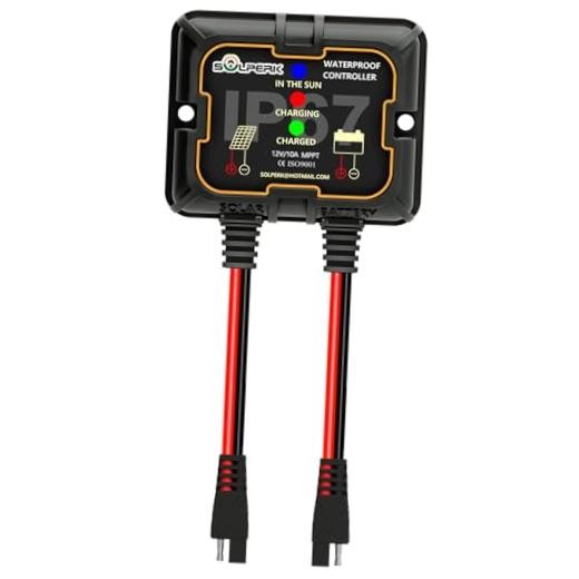 MPPT Solar Charge Controller 10A 12V, Waterproof Intelligent Portable