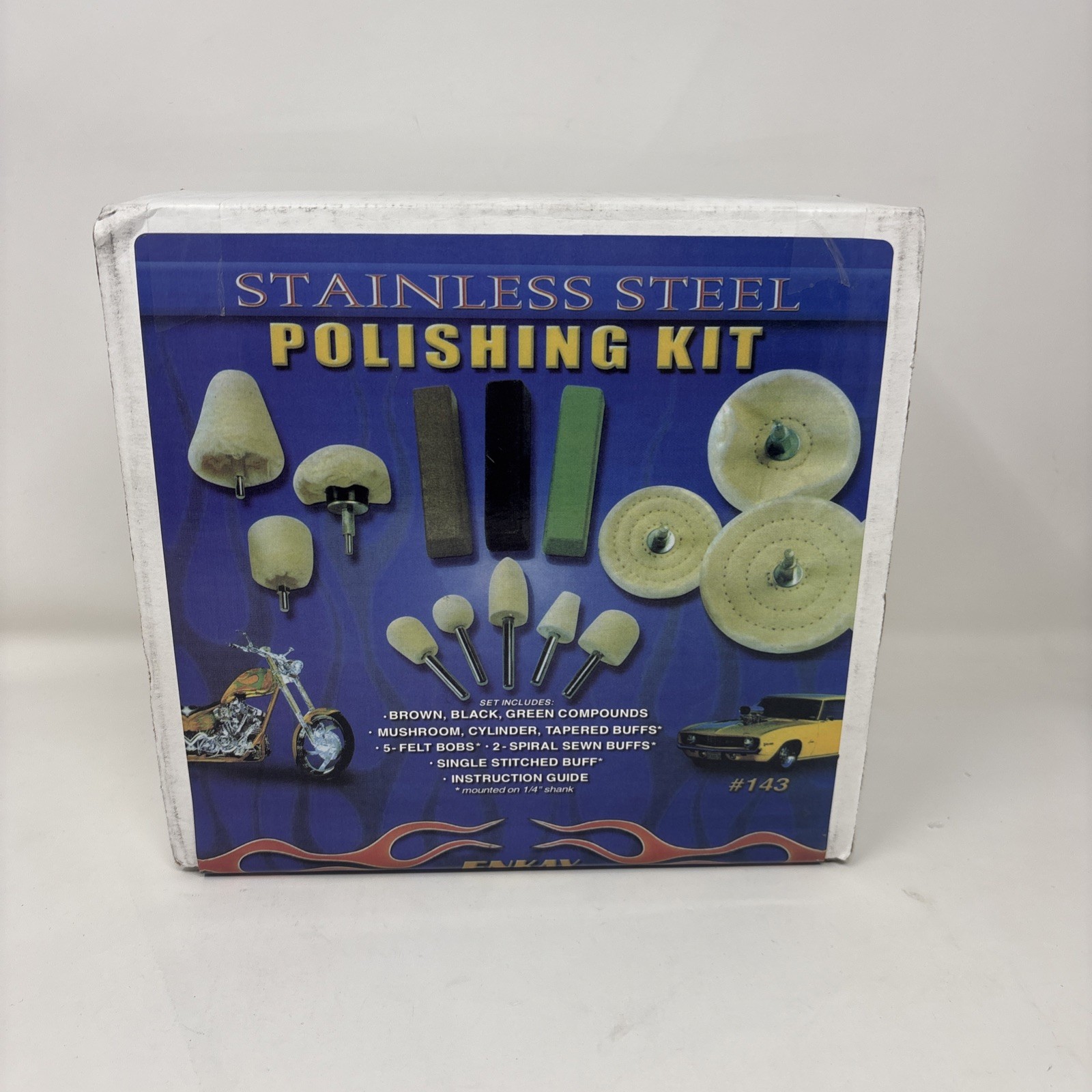 ENKAY Stainless Steel Polishing Kit- Buffing Compounds for Cars, Motorcycle #143