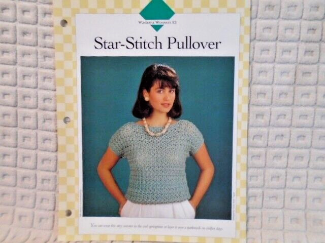 Women's Star stitch Pullover  VANNA'S CLUB CROCHET PATTERN INSTRUCTIONS