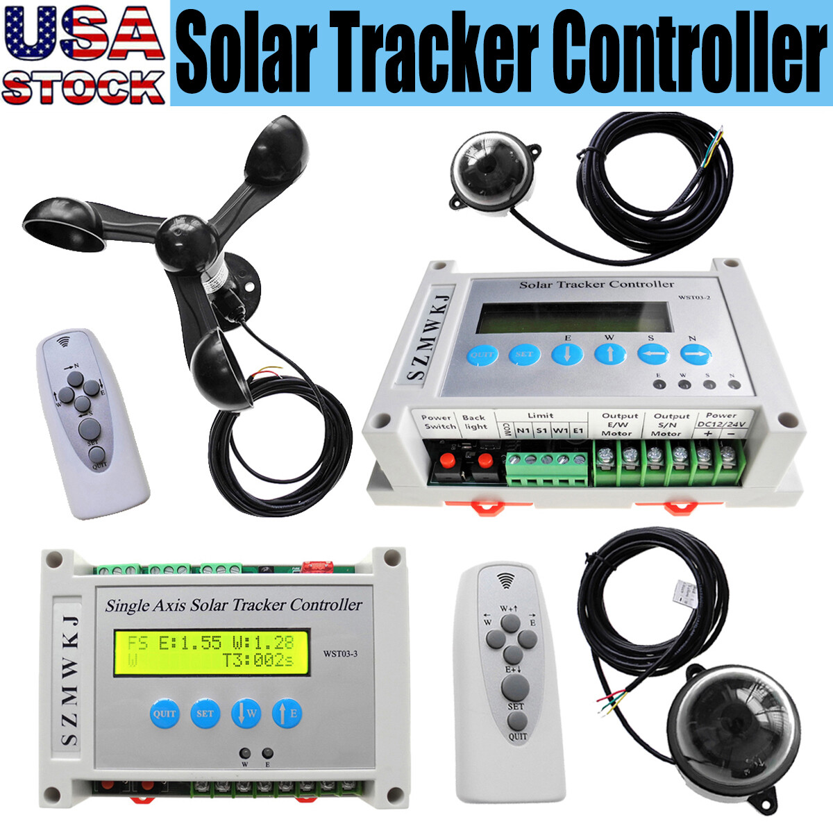 Single/Dual Axis Electronic Sun Track PV Solar Panel Tracking Tracker Controller