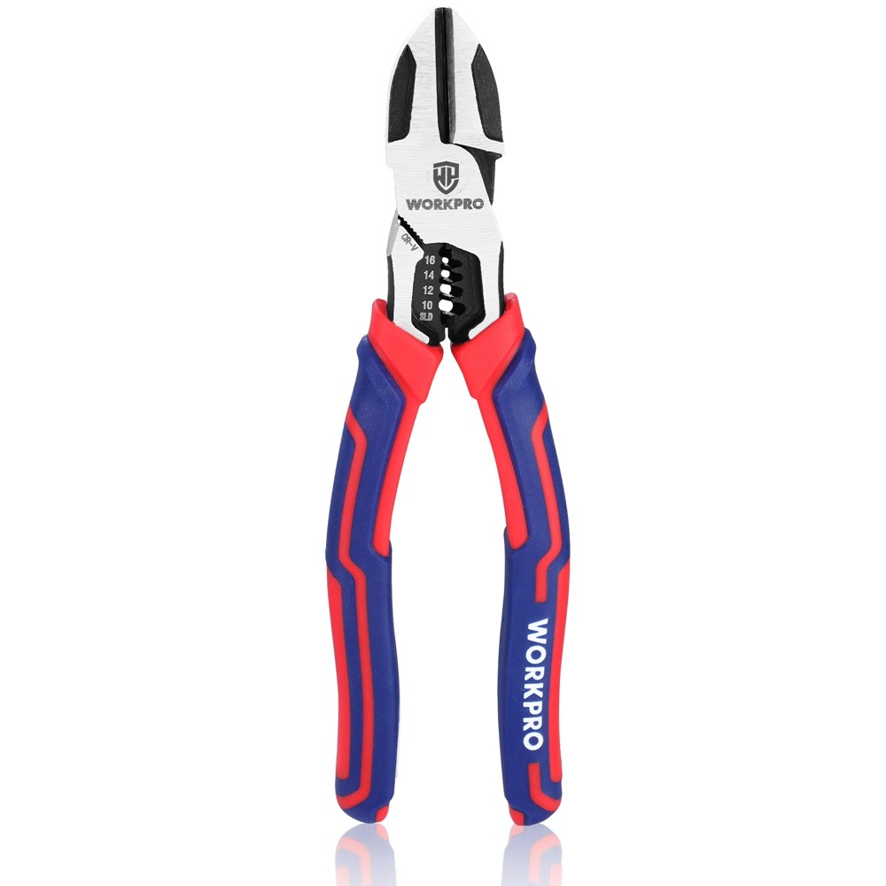 WORKPRO Heavy Duty Diagonal Cutting Plier 7.5" Wire Stripper Side-Cutting Pliers