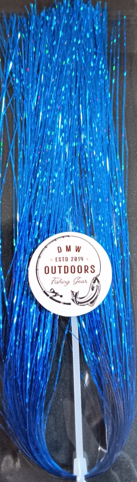 Flashabou .37mm, 11-1/2" long, DISCO BLUE, Fly Tying, Lures, Jigs, Flash, Flies