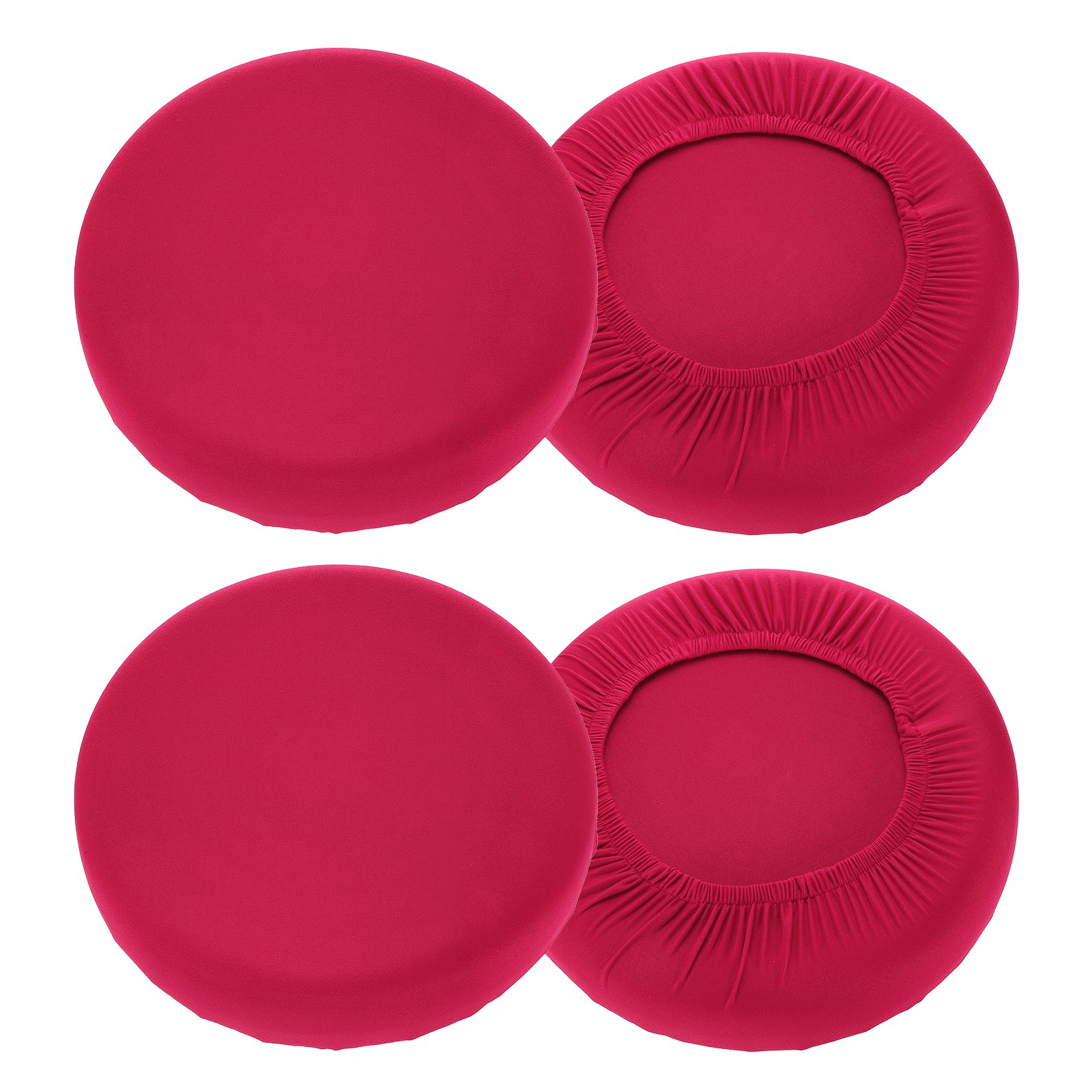 4Pack Stool Covers Round, 16-18 Inch Bar Stool Cover with Elastic, Wine Red