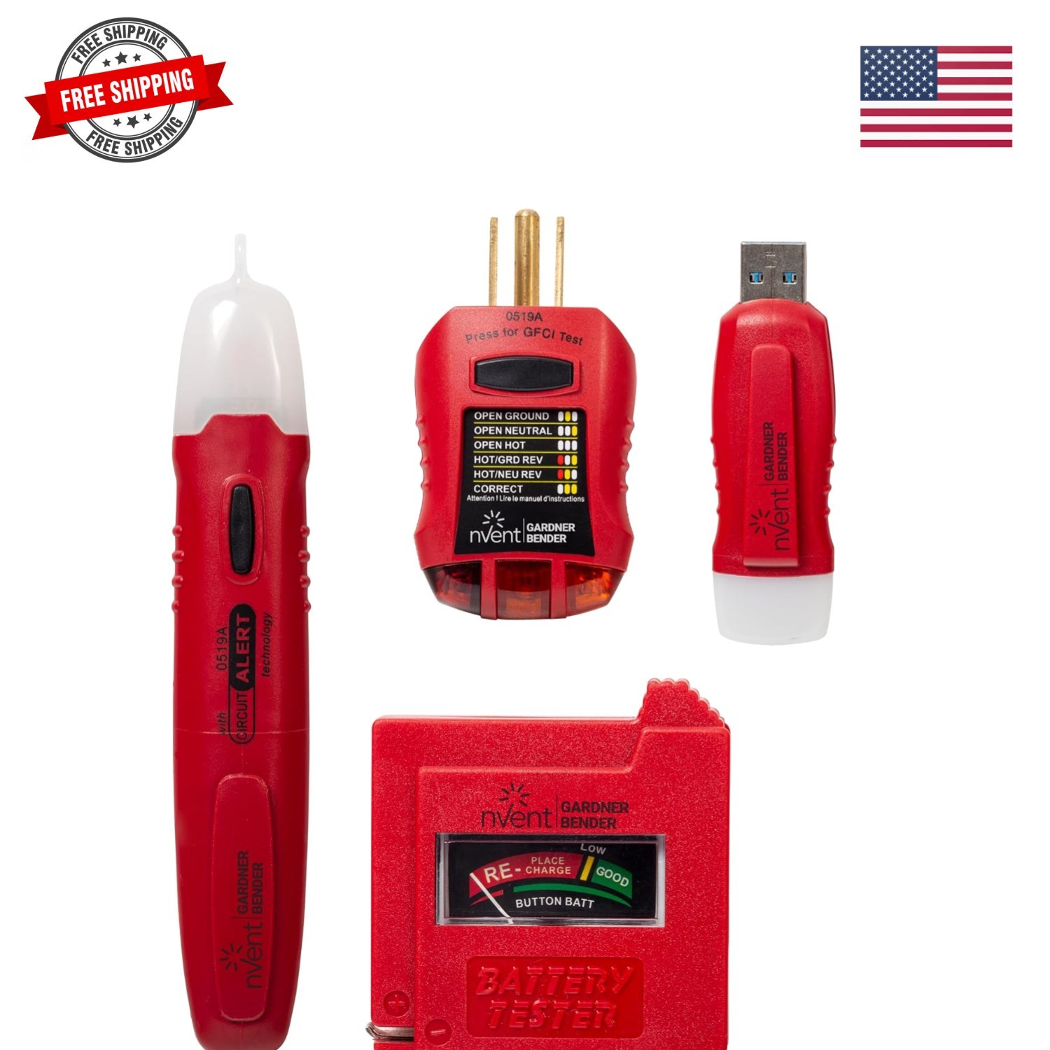nVent Household Electrical Tester Kit for Voltage, GFCI Receptacles, Batterie...