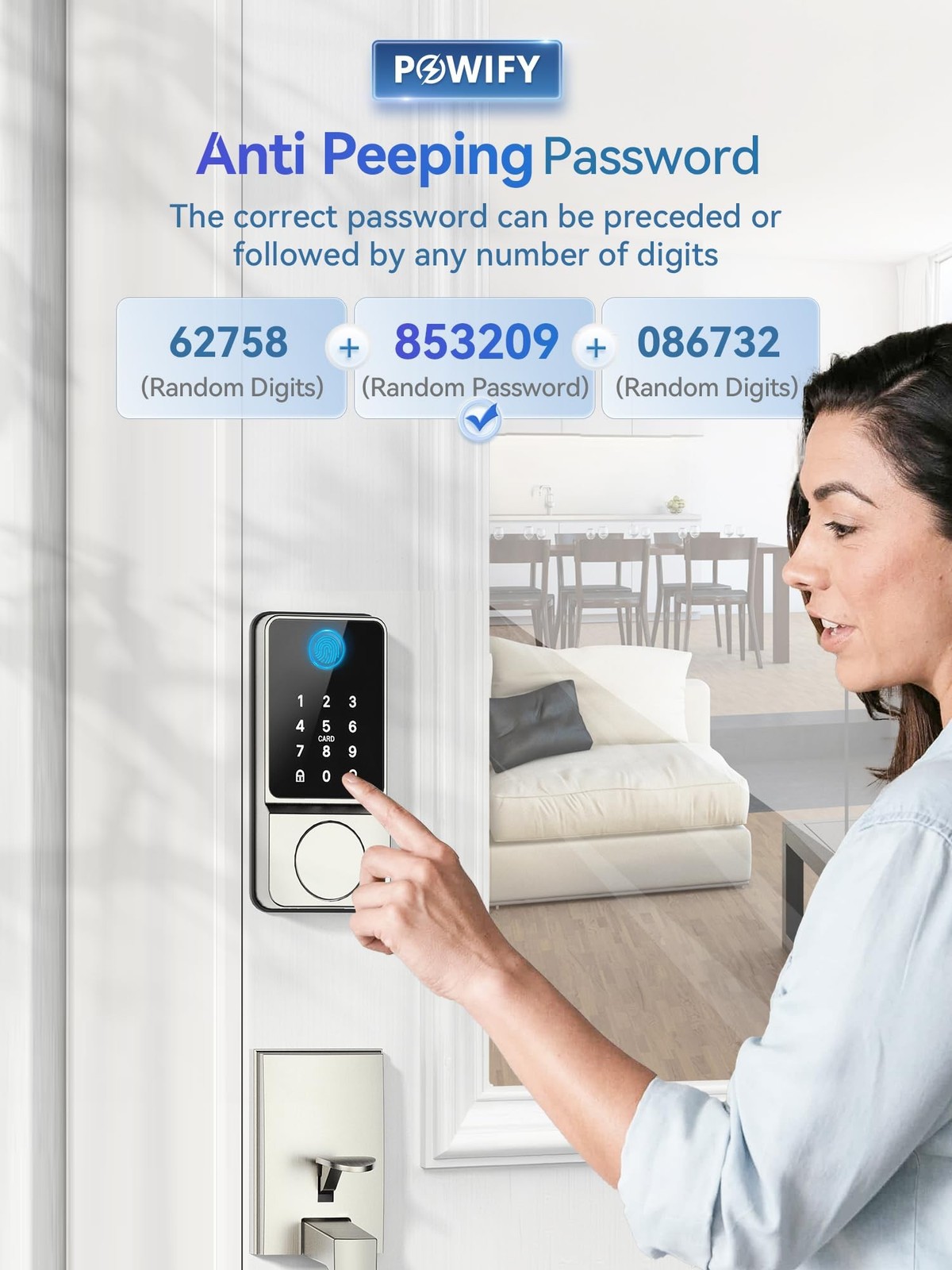 Keyless Entry Door Lock with Handle, APP Control Smart Front Set, Keypad Door...